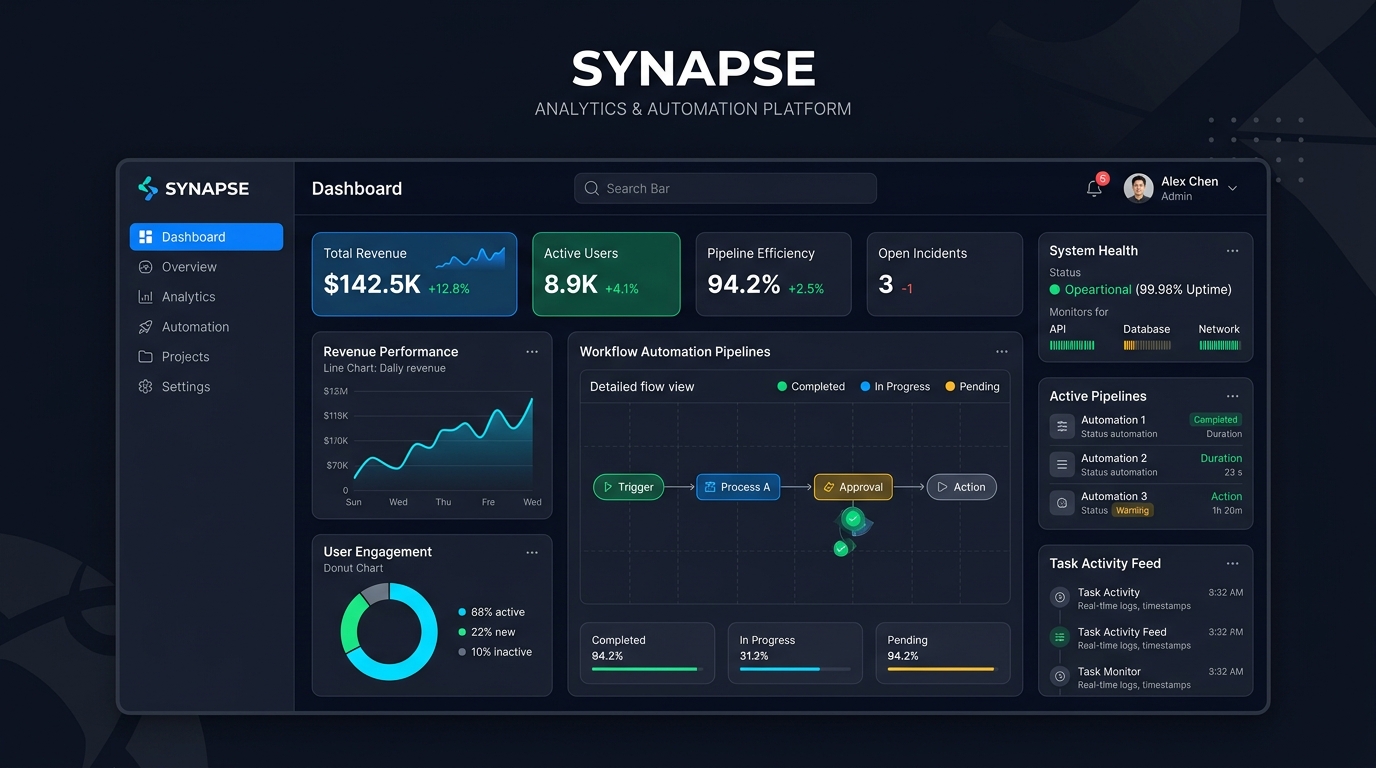 THE TECHPULSE Multi-Tenant SaaS Platform Dashboard UI